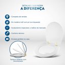 Ver imagem 5 de Assento Sanitário Soft Close Ritz Creme para Vaso Deca com Ferragem Dourada