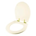 Ver imagem 2 de Assento Sanitário Soft Close Ritz Creme para Vaso Deca com Ferragem Dourada