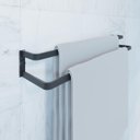 Ver imagem 2 de Suporte Porta Toalha Duplo 60cm Toalheiro Preto Aluminio