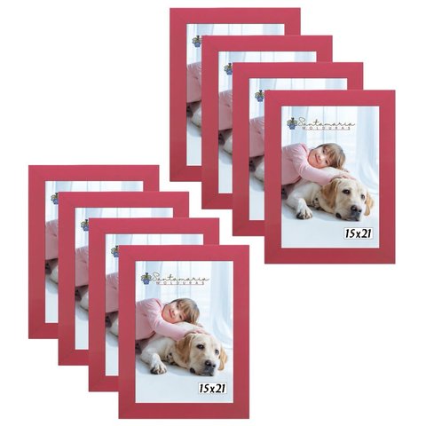 Kit 8 Molduras Porta Retrato 15X21 Rosa