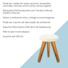 Kit 2 Banqueta Puff JB Redondo Luxo Sala Pés Madeira Maciça - 5