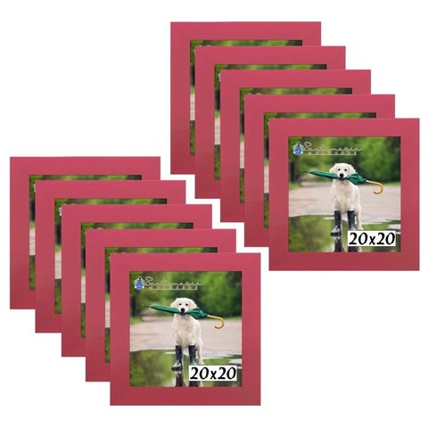 Kit 10 Porta Retrado Molduras 20x20 Rosa