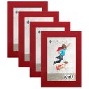 Ver imagem 1 de Kit 4 Molduras Porta Retrato 10X15 Vermelho