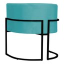 Ver imagem 2 de Kit 2 Poltronas Decorativa Sala de Estar Luana Base Preta Veludo Azul Turquesa - Montanaris Decor Md