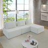 Sofá Ilha na Caixa em Módulos Mobili Chaise + 2 Assentos Boucle Branco Estofama - 2