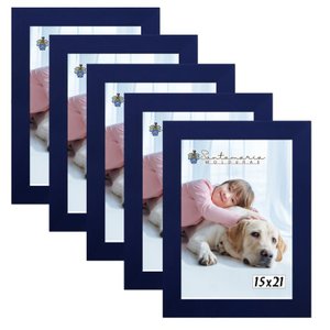 Kit 5 Molduras Porta Retrato 15X21 Azul