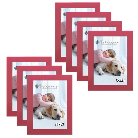 Kit 7 Molduras Porta Retrato 15X21 Rosa