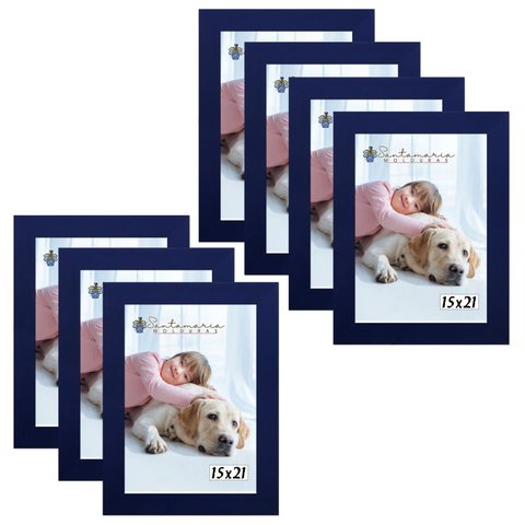 Kit 7 Molduras Porta Retrato 15X21 Azul