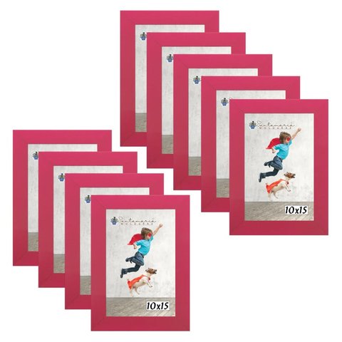 Kit 9 Molduras Porta Retrato 10X15 Rosa