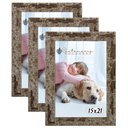 Ver imagem 1 de Kit 3 Molduras Porta Retrato 15X21 Marrom