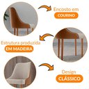Ver imagem 3 de Conjunto com 2 Cadeiras Esmeralda em Madeira Maciça Moderna Linho Off/star Caramelo