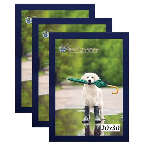 Kit 3 Molduras Porta Retrato 20X30 Azul