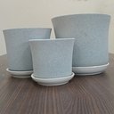 Ver mais imagens de Kit 3 Cachepô Decorativo Vaso para Planta Cerâmica Cinza