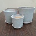 Ver imagem 2 de Kit 3 Cachepô Decorativo Vaso para Planta Cerâmica Cinza