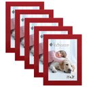 Ver imagem 1 de Kit 5 Molduras Porta Retrato 15X21 Vermelho