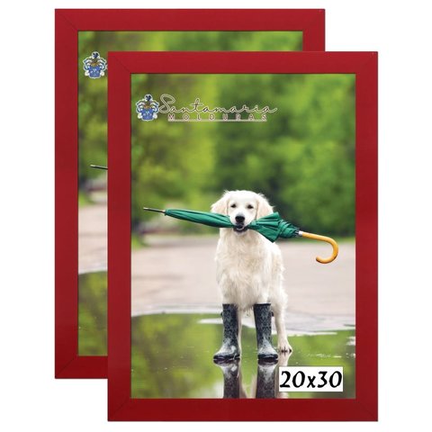 Kit 2 Molduras Porta Retrato 20X30 Vermelho