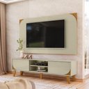 Ver imagem 2 de Painel para TV Duna 65" 182cm MDP Laqueado Cinamomo Off White Madetec Móveis