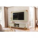 Ver imagem 1 de Painel para TV Duna 65" 182cm MDP Laqueado Cinamomo Off White Madetec Móveis