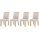 Ver imagem 1 de Kit 4 Cadeiras Sala Jantar Vita 4 Un Nature/suede Light Linho - Henn