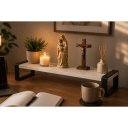 Ver imagem 1 de Prateleira Organizadora de Mesa 60cm MDF Branco - Cantinho da Oração - Organizadora
