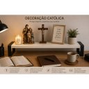 Ver imagem 3 de Prateleira Organizadora de Mesa 60cm MDF Branco - Cantinho da Oração - Organizadora