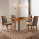 Ver imagem 4 de Mesa de Jantar Isadora 120cm Tampo MDF Laminado Canto Copo com 6 Cadeiras Aline