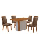 Ver imagem 1 de Mesa de Jantar Isadora 120cm Tampo MDF Laminado Canto Copo com 6 Cadeiras Aline