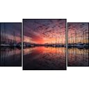 Ver imagem 1 de Kit de Quadros Decorativos Amanhecer Veleiros 130x70cm