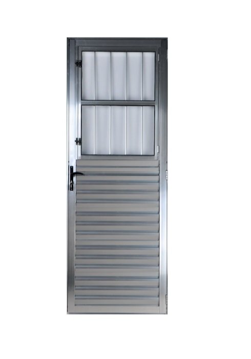 Porta de Aluminio Postigo 210 x 80 Direita Linha All Modular Cor Brilhante - 1