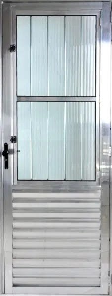 Porta de Aluminio Postigo 210 x 80 Direita Linha All Modular Cor Brilhante