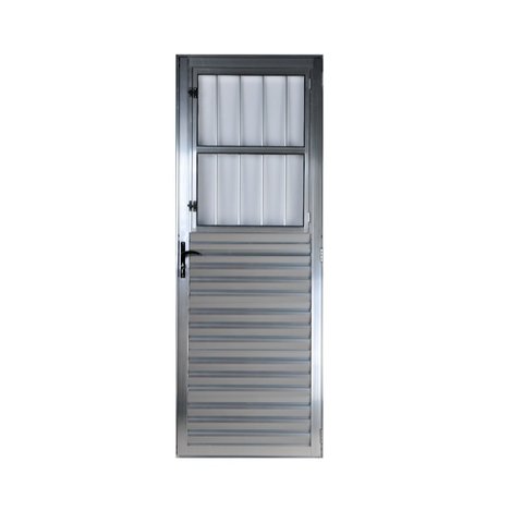 Porta de Aluminio Postigo 210 x 90 Direita Linha All Modular Cor Brilhante