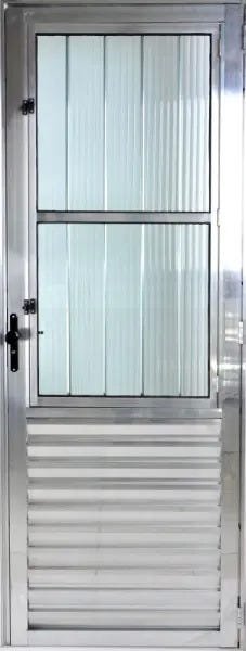 Porta de Aluminio Postigo 210 x 70 Direita Linha All Modular Cor Brilhante