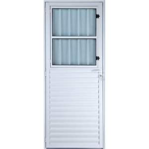 Porta de Alumínio Social Postigo 210 x 80 Direita Linha All Modular Cor Branco