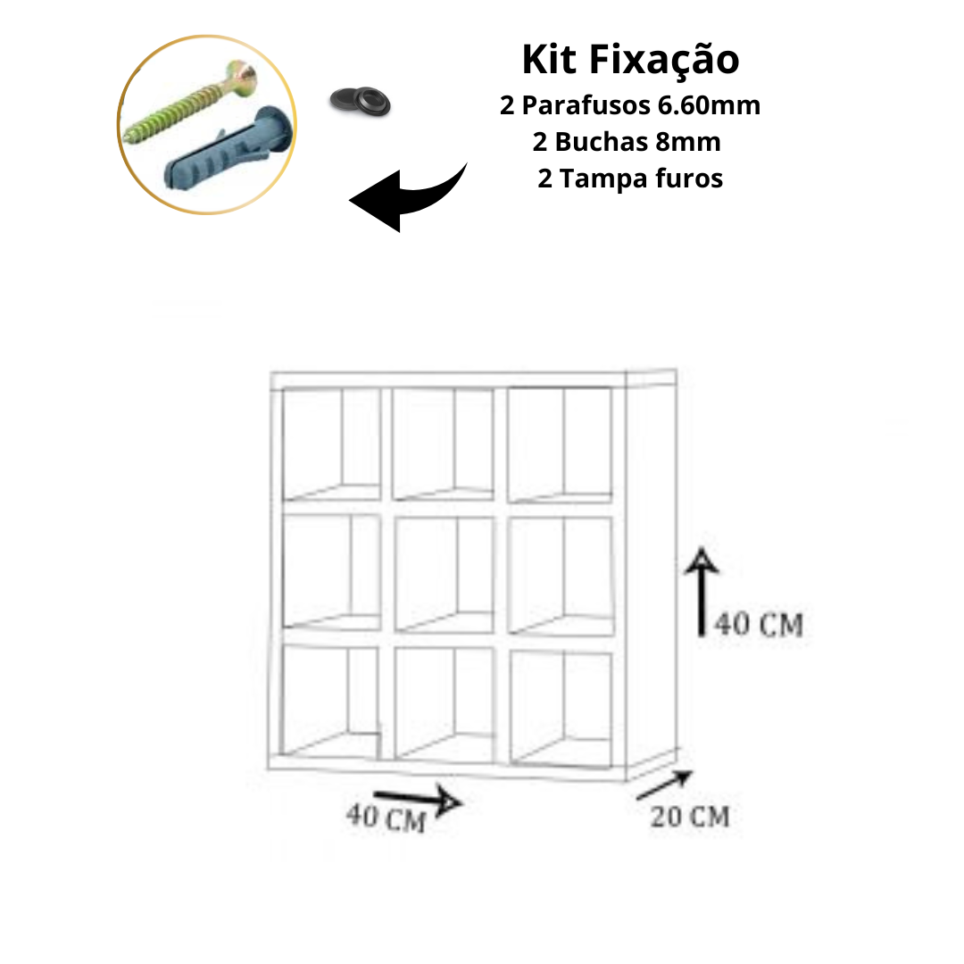 Porta Toalhas 9 Lugares em Mdf Branco [f031] - 7