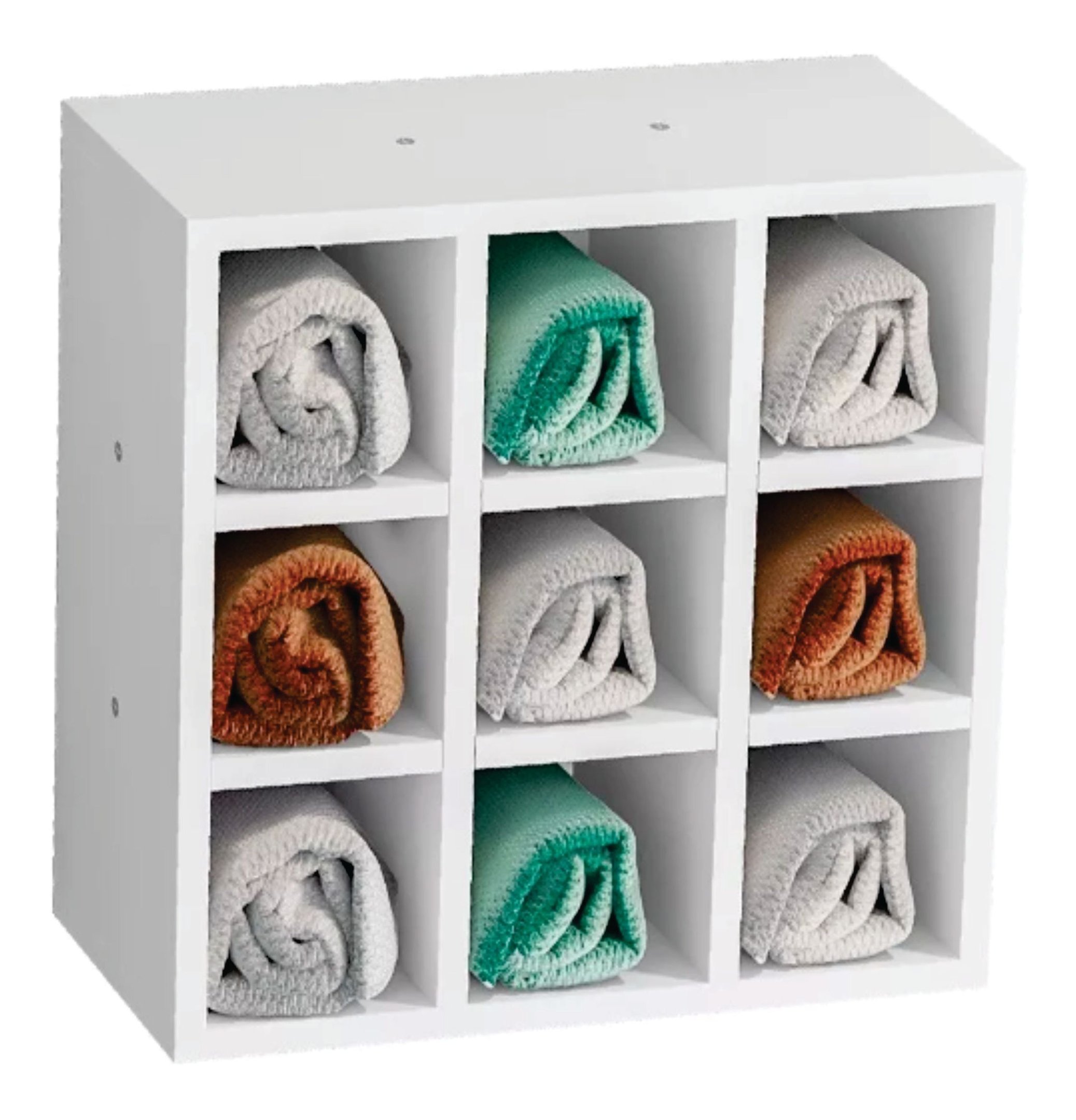 Porta Toalhas 9 Lugares em Mdf Branco [f031] - 1