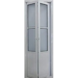 Porta Camarão de Alumínio Branco Lambril 210 x 80 com Vidro Mini Boreal Lux Direita