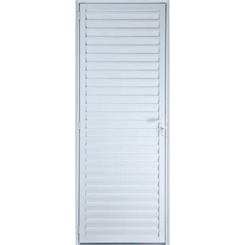 Porta de Alumínio Palheta 210 x 60 Direita Linha All Modular Cor Branco