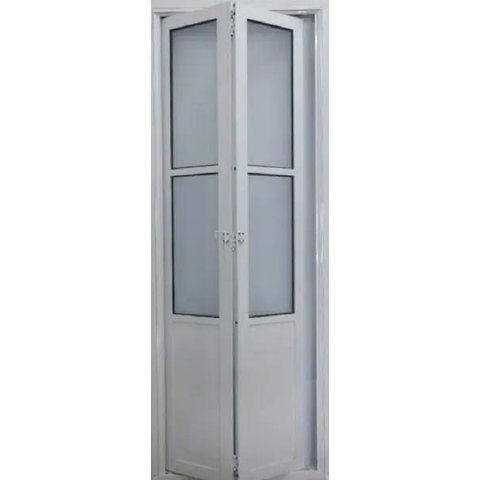 Porta Camarão de Alumínio Branco Lambril 210 x 70 com Vidro Mini Boreal Lux Direita