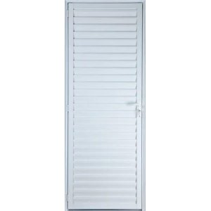 Porta de Alumínio Palheta 210 x 60 Direita Linha All Soft Cor Branco