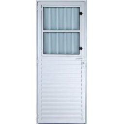 Porta de Alumínio Social Postigo Cor Branco 210 x 100 Direita Vidro Mini Boreal Linha All Soft - 1