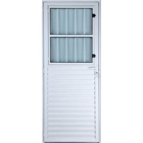 Porta de Aluminio Postigo Direita Linha Premium:2,10 X 0,90/branco
