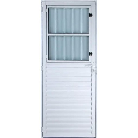 Porta de Aluminio Postigo Direita Linha Premium:2,10 X 0,80/branco