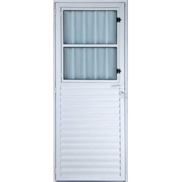 Porta de Alumínio Social Postigo Cor Branco 210 x 70 Direita Vidro Mini Boreal Linha All Soft - 1