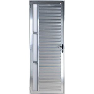 Porta de Alumínio Palheta com Visor 210 x 100 Esquerda Linha All Soft Cor Brilhante