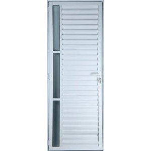 Porta de Alumínio Palheta com Visor 210 x 100 Esquerda Linha All Soft Cor Branco