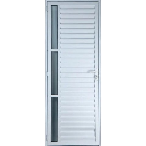 Porta de Aluminio Palheta Visor Lateral Vmb Esquerda Linha Premium:2,10 X 0,90/branco