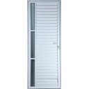 Ver imagem 1 de Porta de Aluminio Palheta Visor Lateral Vmb Esquerda Linha Premium:2,10 X 0,80/branco