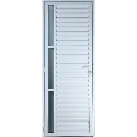 Porta de Aluminio Palheta Visor Lateral Vmb Esquerda Linha Premium:2,10 X 0,80/branco