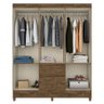 Guarda Roupa Casal New Cuba 6 Portas e 2 Gavetas Castanho Wood Moval Castanho Wood - 3