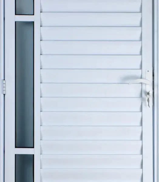 Porta de Alumínio Palheta com Visor 210 x 80 Direita Linha All Soft Cor Branco - 2